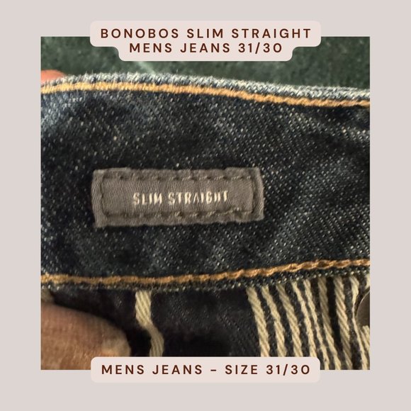 Bonobos Men's Jean - Slim Straight - Size 31 Waist, 30 Length - Picture 3 of 4